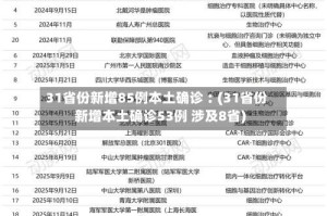 31省份新增85例本土确诊︰(31省份新增本土确诊53例 涉及8省)