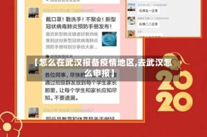 【怎么在武汉报备疫情地区,去武汉怎么申报】