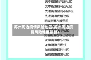 苏州周边疫情风险地区(苏州周边疫情风险地区最新)
