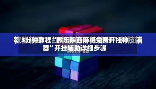 3分钟教程“微乐陕西麻将免费开挂神器”开挂辅助详细步骤-第1张图片