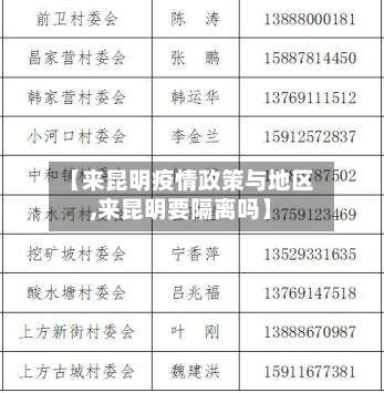 【来昆明疫情政策与地区,来昆明要隔离吗】-第1张图片