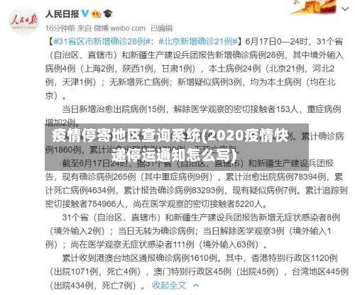 疫情停寄地区查询系统(2020疫情快递停运通知怎么写)-第1张图片