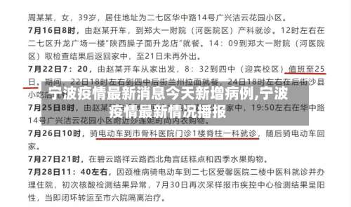 宁波疫情最新消息今天新增病例,宁波疫情最新情况播报-第1张图片